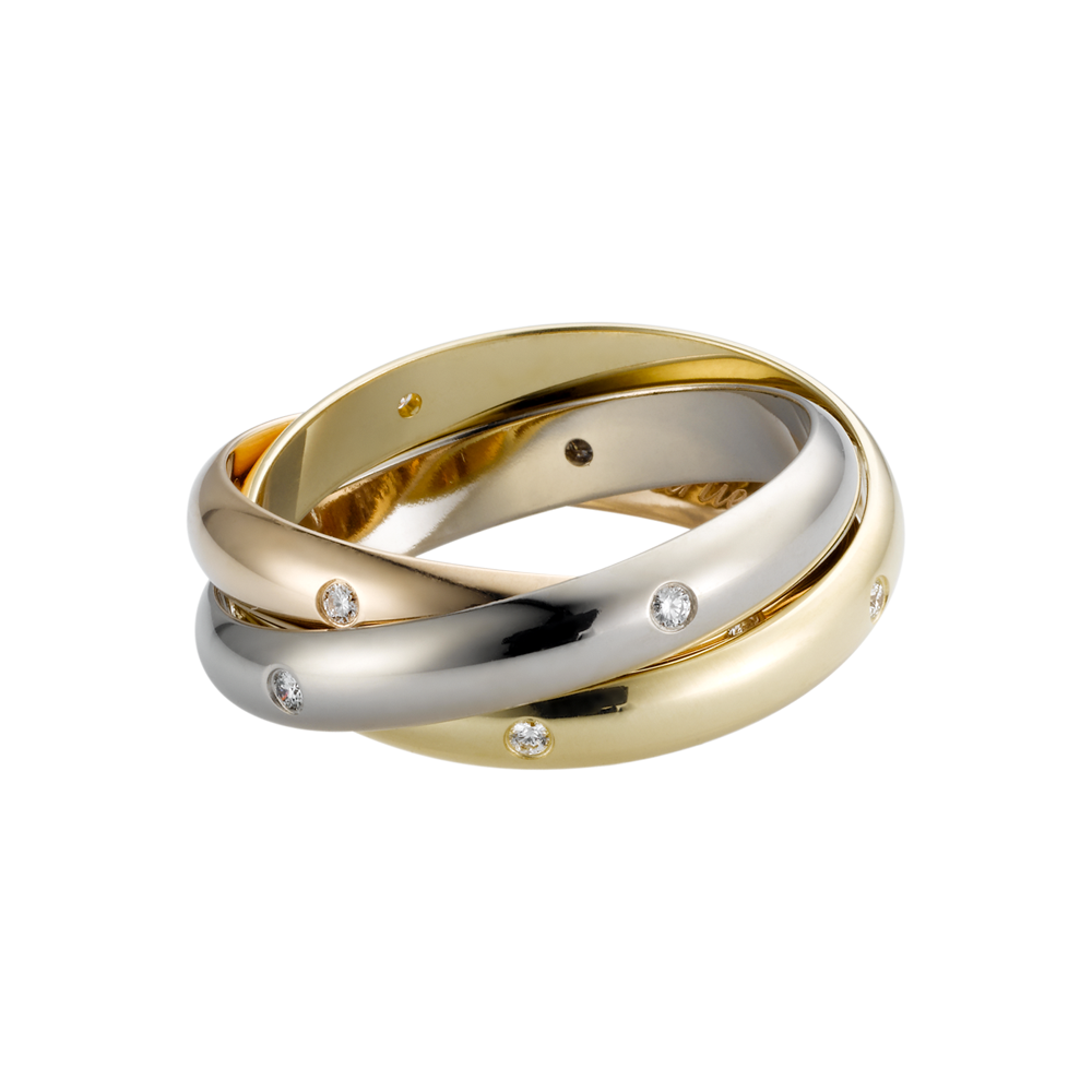 Trinity Ring Cartier 3-Gold, Diamonds B4038800