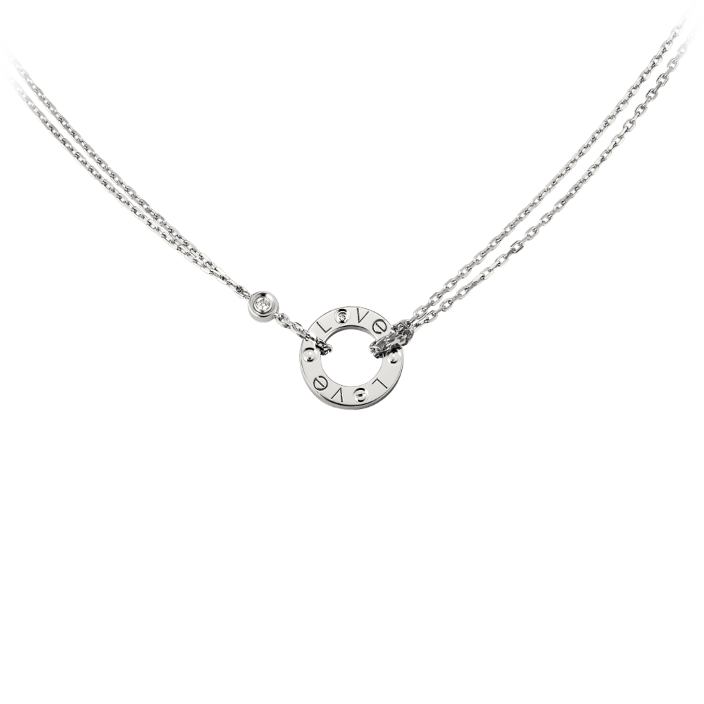 Cartier Love Necklace White Gold, Diamonds B7219400