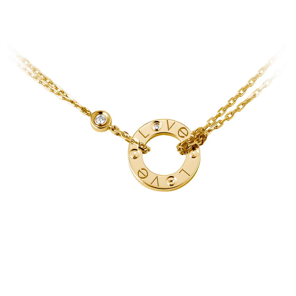 Cartier Love Necklace Yellow Gold, Diamonds B7219500