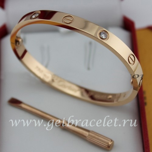 Replica Cartier Love Bracelet Pink Gold 4 Diamonds B6036016 (New Version - Prevent Screws Fall Out)