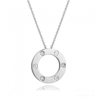 Cartier Love Pendant Necklace In White Gold With 3 Diamonds