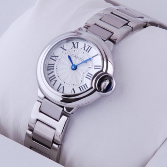 Ballon Bleu de Cartier small quartz watch replica stainless steel