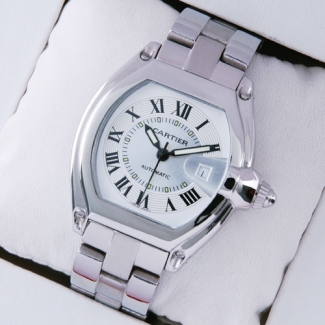 Cartier Roadster stainless steel ivory dial automatic watch replica for men