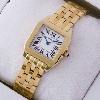 Cartier Santos Demoiselle 18K yellow gold replica watch for women