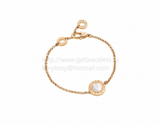 Fake BVLGARI BVLGARI Baby Bracelet in Yellow Gold with Mother of Pearls