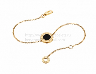 Fake BVLGARI BVLGARI Bracelet in Yellow Gold with Onyx