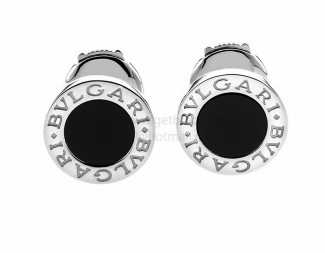 Cheap BVLGARI BVLGARI White Gold Stud Earrings with Black Onyx