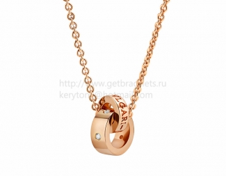 Fake BVLGARI BVLGARI necklace with Pendant in Rose Gold with 5 Diamond