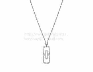 Replica BVLGARI Parentesi White Gold Necklace with Full Pave Diamonds