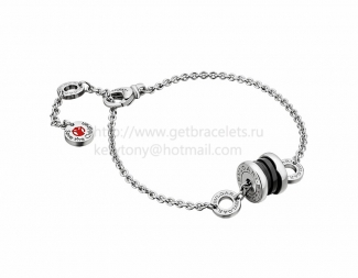 Replica BVLGARI Save The Childrens Bracelet Silver and Black Ceramic