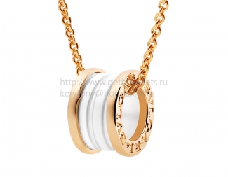 Replica Bvlgari B.zero1 Pendant with White Ceramic Rose Gold Chain