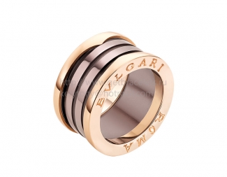 Replica Bvlgari B.zero1 ROMA 4-Band Ring Rose Gold with Bronze Ceramic