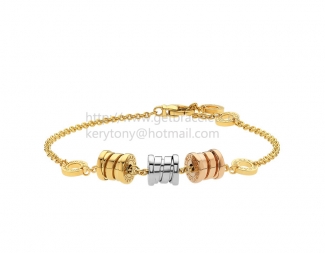 Replica Bvlgari B.zero1 Soft 3-Feature Yellow White and Rose Gold Bracelet