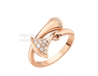 Replica Bvlgari DIVAS' Dream Ring Rose Gold with Pave Diamonds