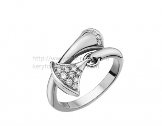 Replica Bvlgari DIVAS' Dream Ring White Gold with Pave Diamonds