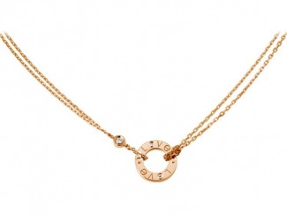 Cartier Love Necklace 2 Diamonds Pink Gold B7224509