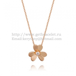 Van Cleef Arpels Frivole Necklace Pink Gold With Round Diamonds