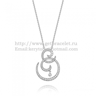 Van Cleef Arpels Oiseaux de Paradis Volutes Necklace White Gold With Pave Diamonds