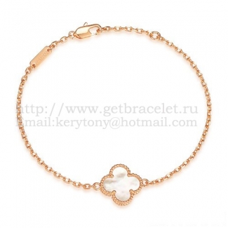 Van Cleef & Arpels Sweet Alhambra Bracelet Pink Gold With White Mother Of Pearl