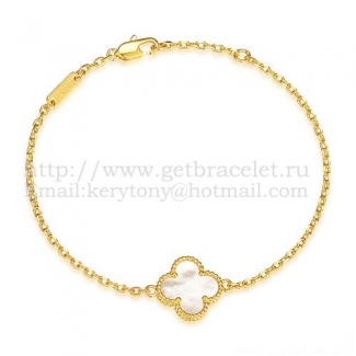 Van Cleef & Arpels Sweet Alhambra Bracelet Yellow Gold With White Mother Of Pearl