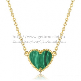 Van Cleef Arpels Sweet Alhambra Heart Pendant Yellow Gold With Malachite Mother Of Pearl