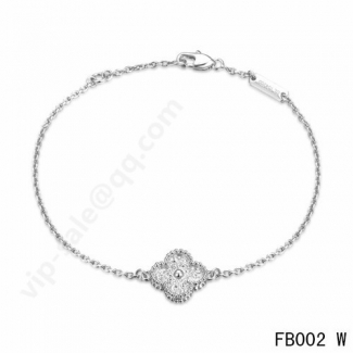 Cheap Van Cleef & Arpels Sweet Alhambra Bracelet In White Gold