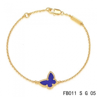 Fake Van Cleef & Arpels Sweet Alhambra Bracelet In Yellow With Purple Butterfly