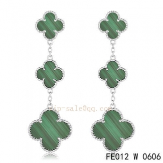 Cheap Van Cleef & Arpels Malachite White Gold Earrings