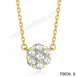 Cheap Van Cleef & Arpels Fleurette Pendant In Yellow Gold With Round Diamonds