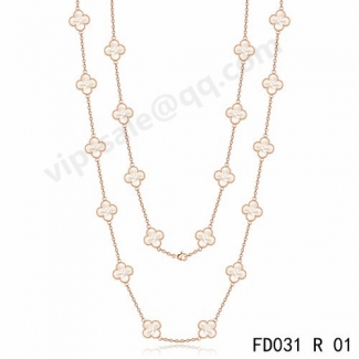 Cheap Van Cleef & Arpels Vintage Alhambra Necklace In Pink Gold With Mother-Of-Pearl