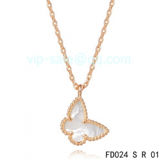 Fake Van Cleef & Arpels Sweet Alhambra Butterfly Pendant In Pink Gold