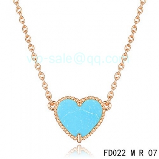 Cheap Van Cleef & Arpels Alhambra Heart Necklace In Pink Gold