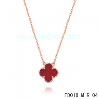 Cheap Van Cleef & Arpels Vintage Alhambra Pendant In Pink Gold