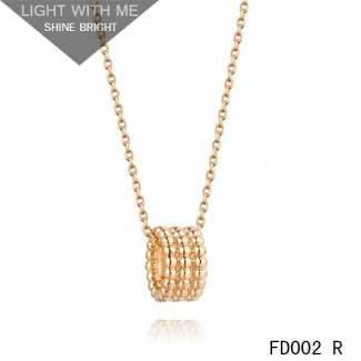 Van Cleef Arpels Pink Gold Perlee Pendant 3 Rows