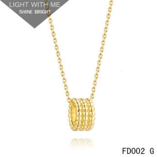 Van Cleef Arpels Yellow Gold Perlee Pendant 3 Rows