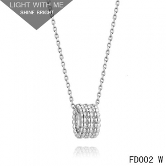 Van Cleef Arpels White Gold Perlee Pendant 3 Rows