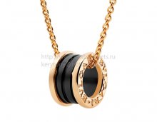 Replica Bvlgari B.zero1 Pendant with Black Ceramic Rose Gold Chain