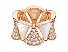 Replica Bvlgari Divas' Dream Ring Rose Gold with Mother of Pearl and Pave Diamonds