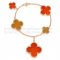 Van Cleef & Arpels Magic Alhambra Bracelet 5 Motifs Pink Gold With Tiger's Eye Carnelian