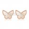 Van Cleef & Arpels Sweet Alhambra Butterfly Earrings Pink Gold With White Mother Of Pearl