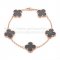 Van Cleef & Arpels Vintage Alhambra Bracelet 5 Motifs Pink Gold With Black Agate Mother Of Pearl