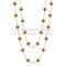 Van Cleef & Arpels Vintage Alhambra Necklace Pink Gold 20 Motifs With Tiger's Eye Mother Of Pearl