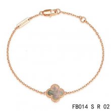 Fake Van Cleef & Arpels Sweet Alhambra Bracelet In Pink With Gray Clover