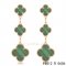 Fake Van Cleef & Arpels Malachite Pink Gold Earrings