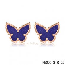 Cheap Van Cleef & Arpels Butterflies Amethyst Pink Gold Earrings