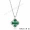 Fake Van Cleef & Arpels Magic Alhambra Necklace In White Gold With Malachite