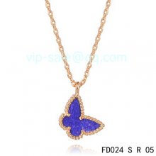 Replica Van Cleef & Arpels Sweet Alhambra Butterfly Pendant In Pink Gold