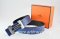 Hermes Reversible Belt Dark Blue/Black Togo Calfskin With 18k Silver Logo H Buckle