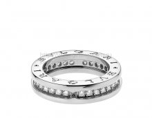 Replica Bvlgari B.zero1 1-Band White Gold Ring with Pave Diamonds