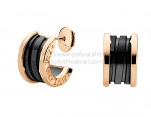 Replica Bvlgari B.zero1 Rose Gold Earrings with Black Ceramic